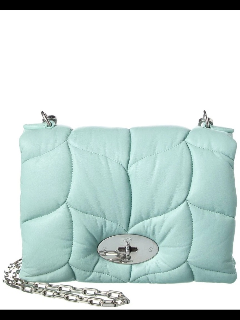 Mulberry Mint Quilted Leather Shoulder Bag with Silver Hardware
